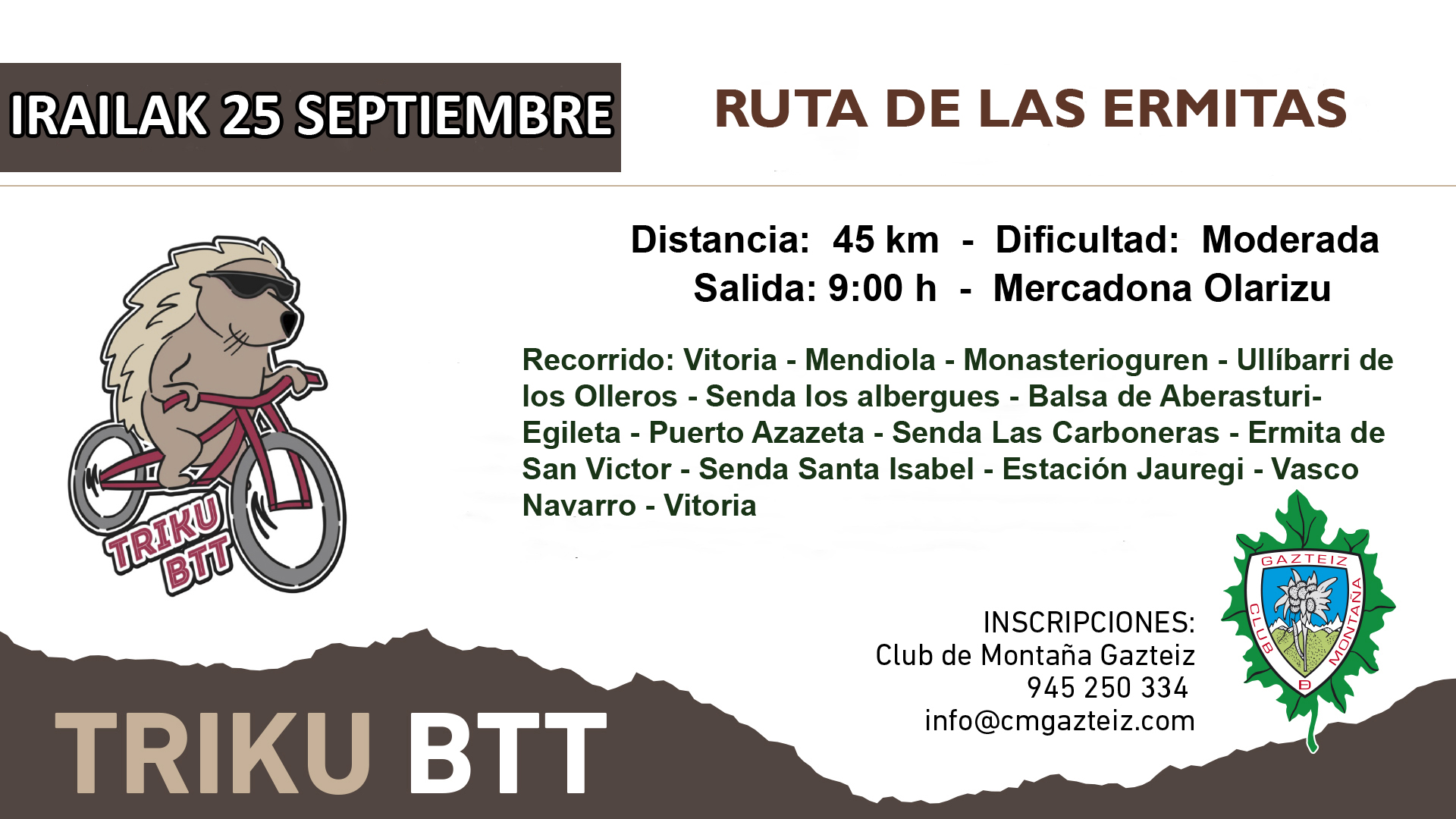 Foto Mendiola - Monasterioguren - Aberasturi - San Vitor - Santa Isabel - Andollu - Vitoria (45 km)